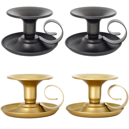 2pcs European Iron Candle Holders for Candlelight Dinner Decorative Lighting