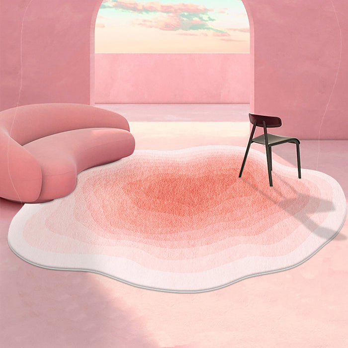 Plush Shaped Floor Rug with Gradient Colours