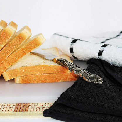 12PCS Cotton Dish Towel Set Black White Checkered Kitchen Cloths