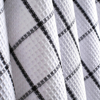 12PCS Cotton Dish Towel Set Black White Checkered Kitchen Cloths