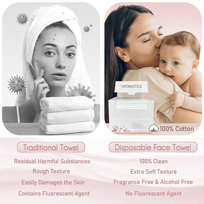 Disposable Cotton Face Towels for Wet or Dry Use – Product View 8