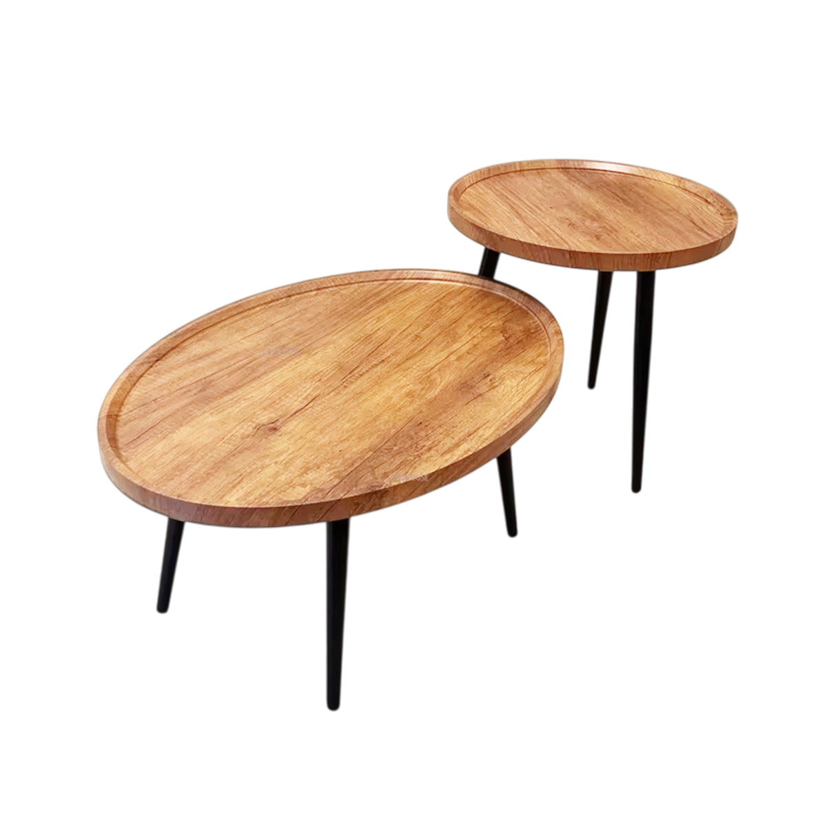 2 Pcs Glossy Nesting Coffee Table Set for Living Room