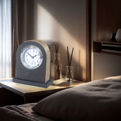 Hotel Alarm Clock Quartz Faux Leather Compact Design