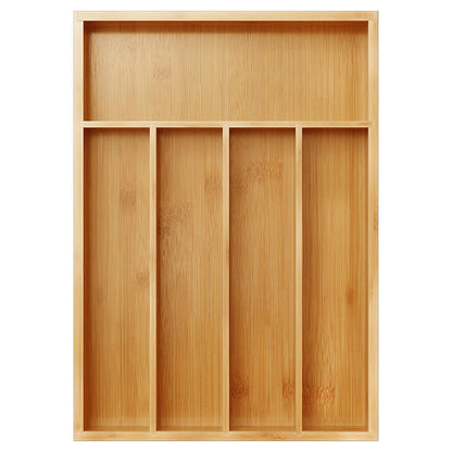 Bamboo Cutlery Organiser Kitchen Drawer Storage Tray for Utensils and Cutlery