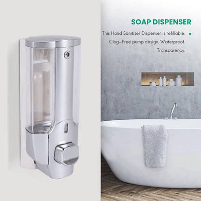 Wall-Mounted Manual Soap Dispenser 350ml Transparent ABS