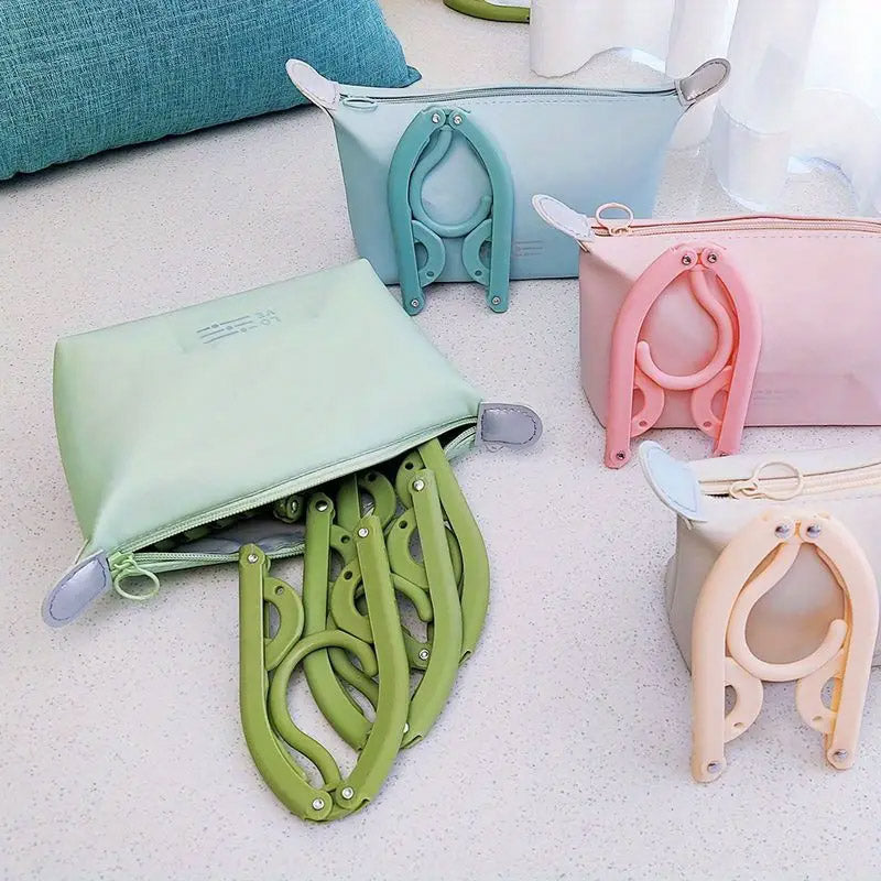 8 Pcs Portable Foldable Clothes Hangers with Storage Bag