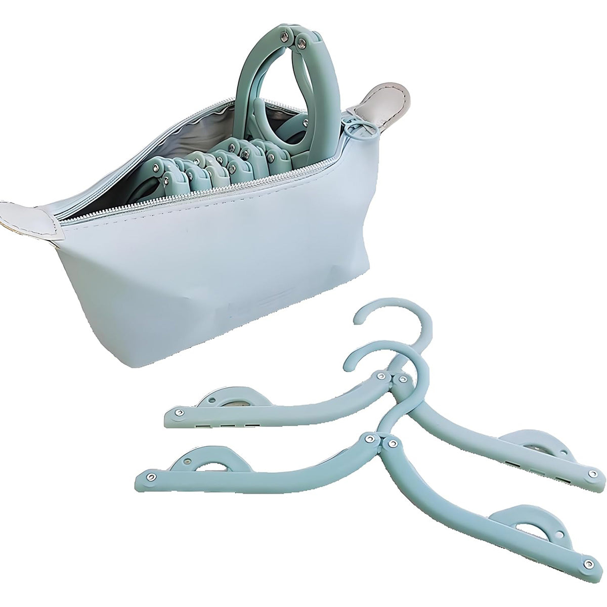 8 Pcs Portable Foldable Clothes Hangers with Storage Bag