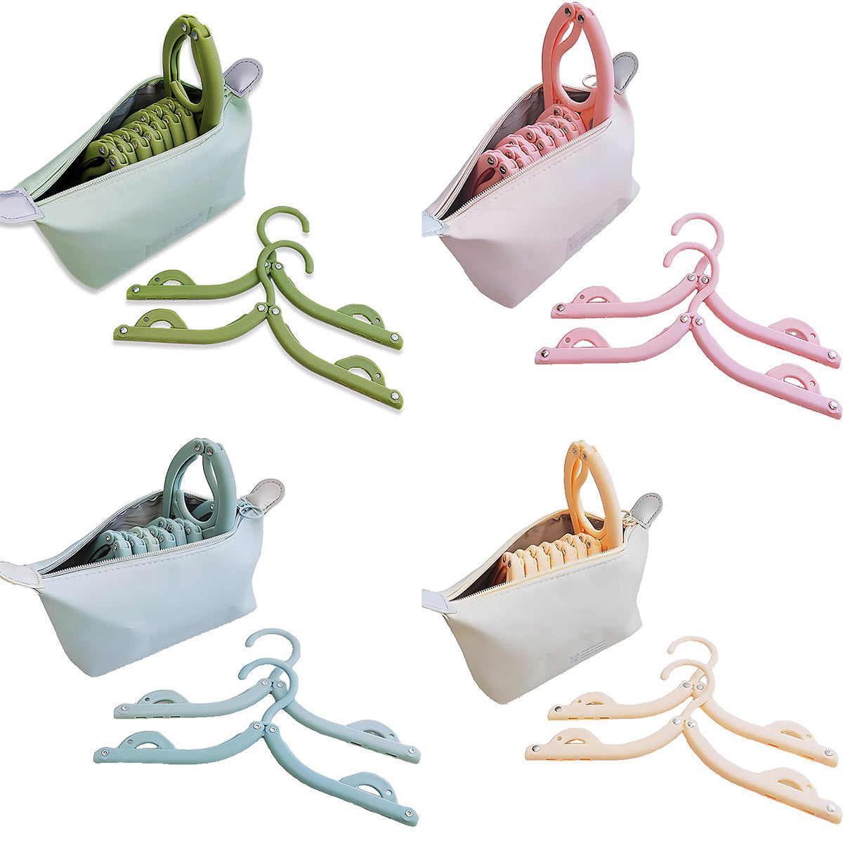 8 Pcs Portable Foldable Clothes Hangers with Storage Bag