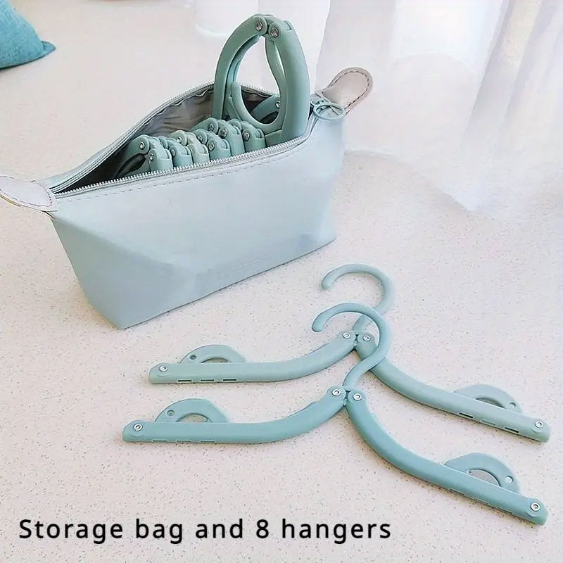 8 Pcs Portable Foldable Clothes Hangers with Storage Bag