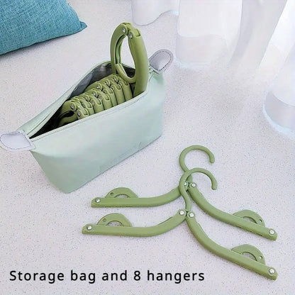 8 Pcs Portable Foldable Clothes Hangers with Storage Bag