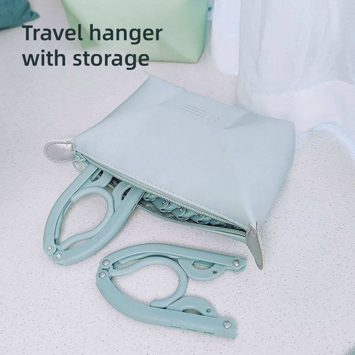 8 Pcs Portable Foldable Clothes Hangers with Storage Bag