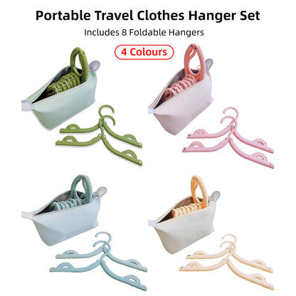 8 Pcs Portable Foldable Clothes Hangers with Storage Bag