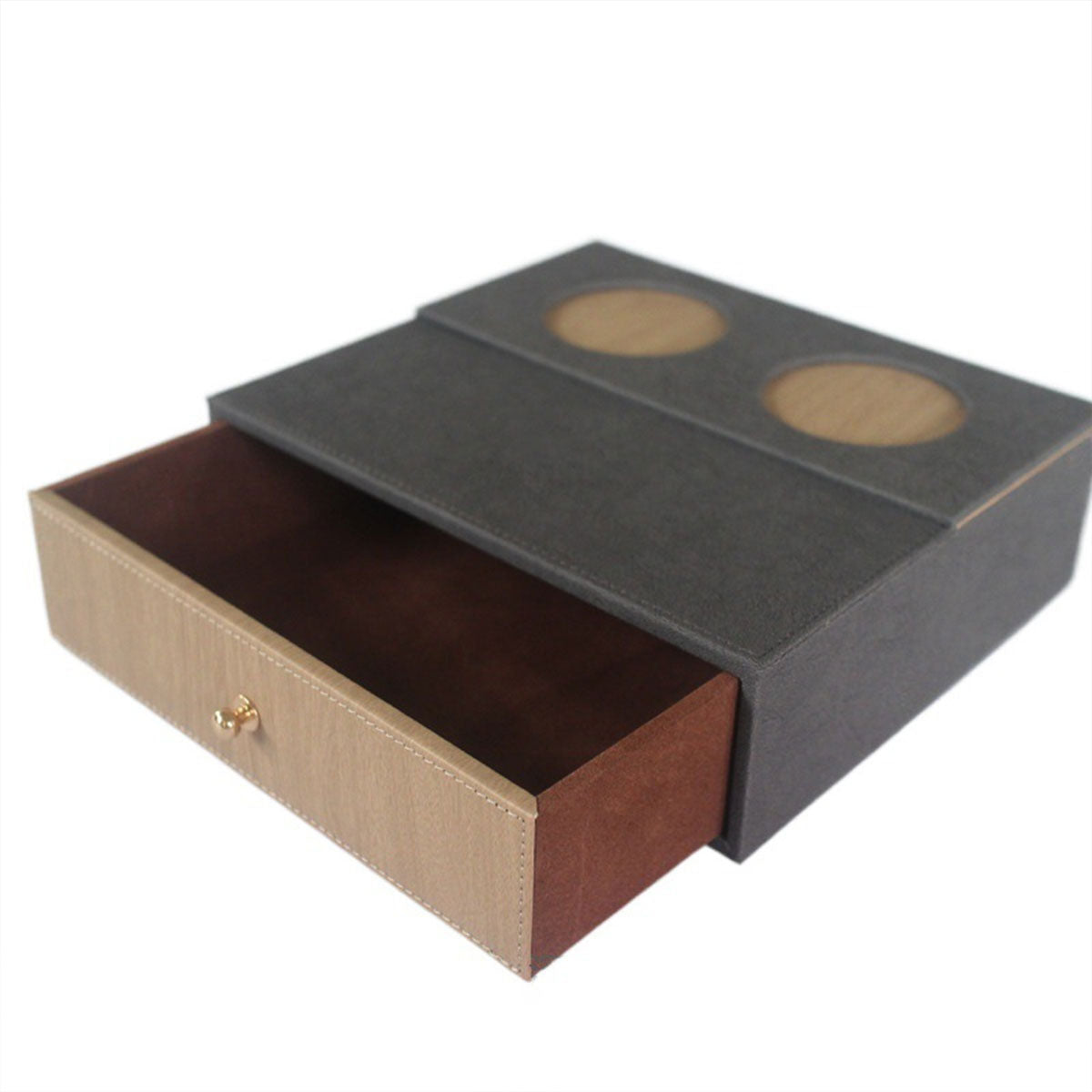 Hotel Toiletries Dispenser Box Leather Wood Storage