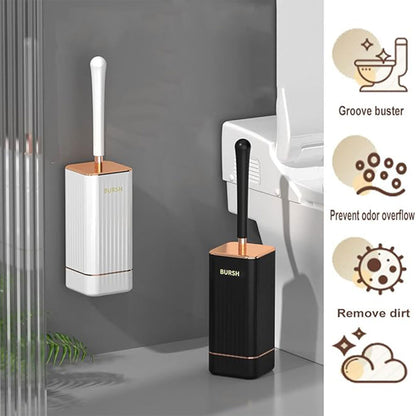 Silicone TPR Toilet Brush Cleaning Bathroom Holder Toilet Cleaner Wall-mounted