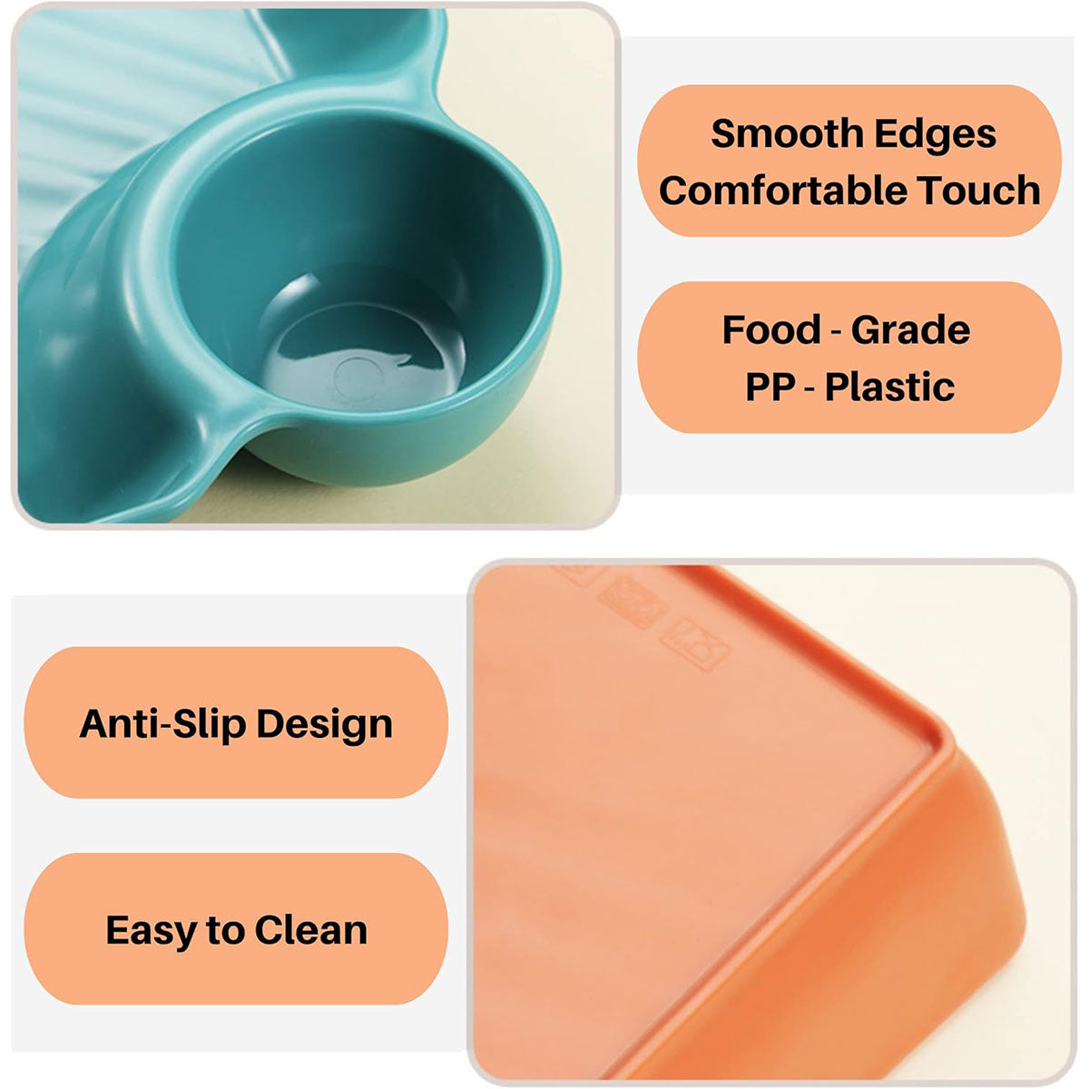 8X Large Square Dumpling Plate with Vinegar Dish PP Tray Dinner