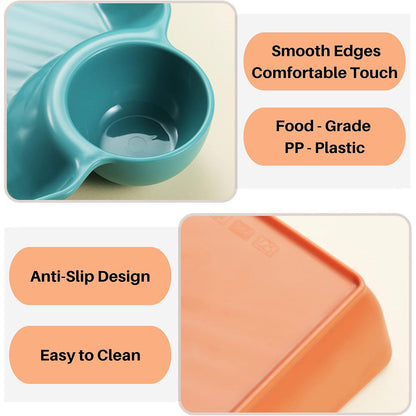 8X Large Square Dumpling Plate with Vinegar Dish PP Tray Dinner