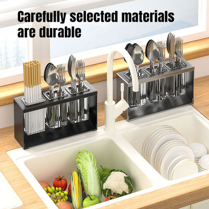 3Holes Multifunctional Kitchen Storage Rack Built-in StorageBox Chopstick Holder