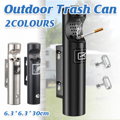 Vertical Ash Column Smoke Extinguishing Trash Can Outdoor Garbage Bin Fire Safe