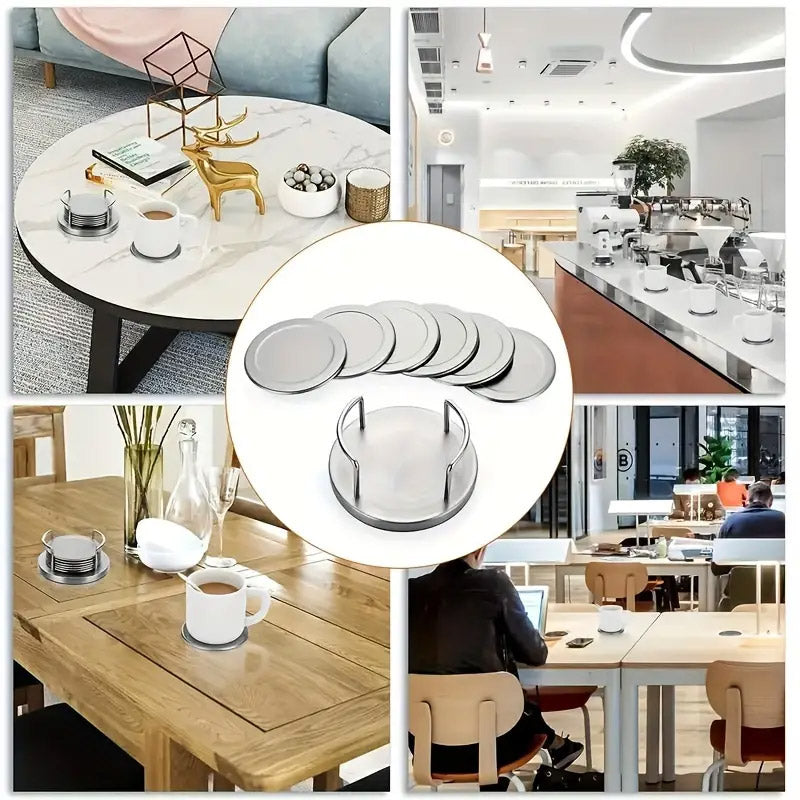 Stainless Steel Round Heat Insulation Mat with Non-Slip Base