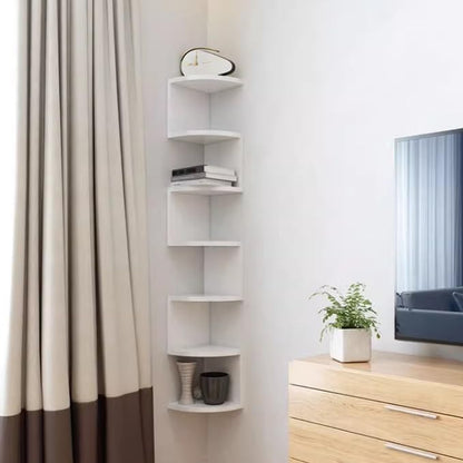 7 Tier Wall Mounted Corner Shelf Triangle Storage Rack Space Saving Organizer