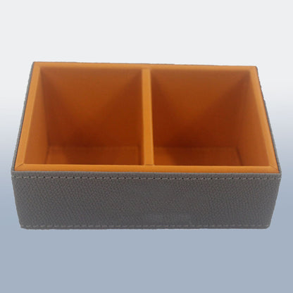 Beveled Double Compartment Tea Caddy Hotel Organizer