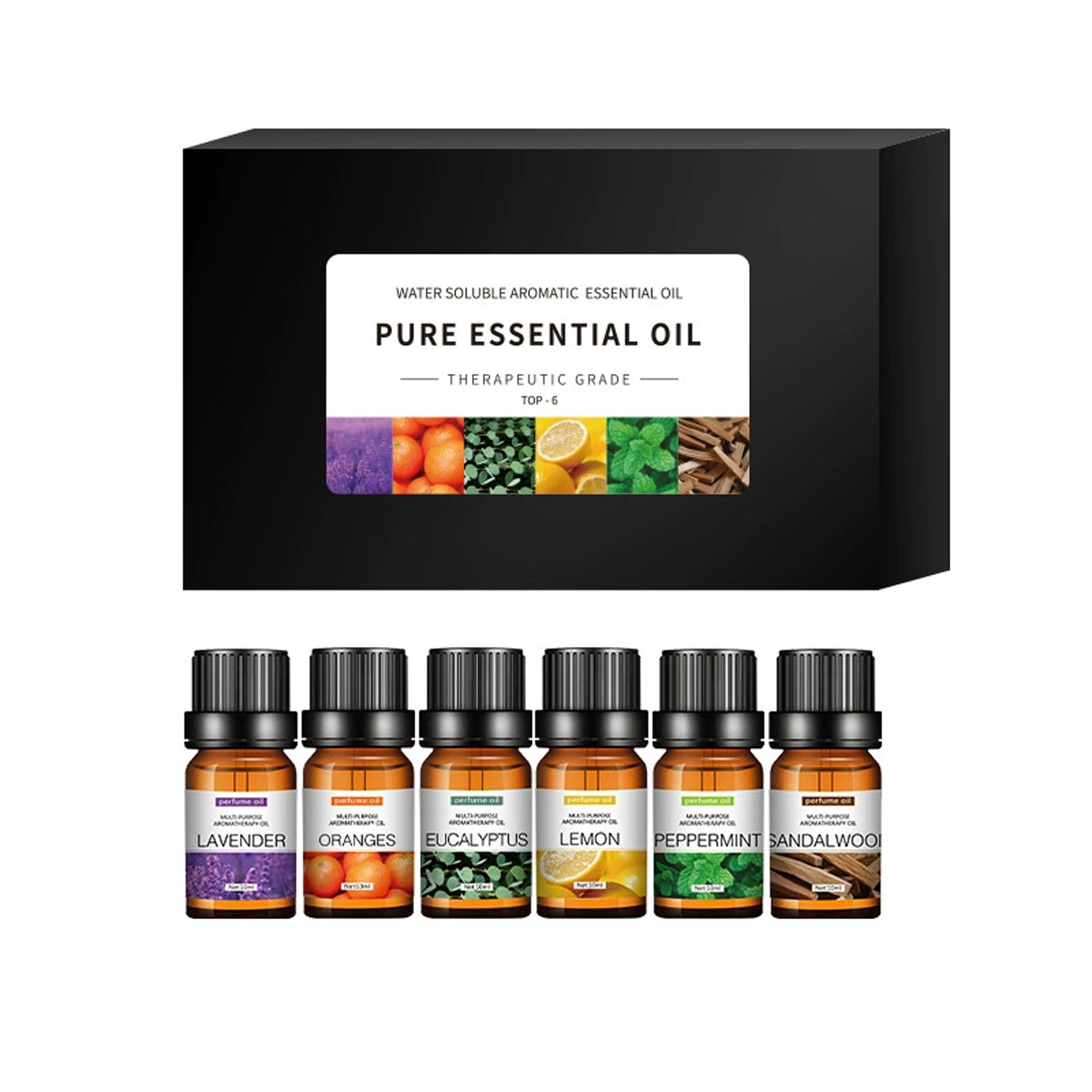 Essential Oil Set 6 Bottles Natural Aromatherapy Oils for Relax and Massage AU