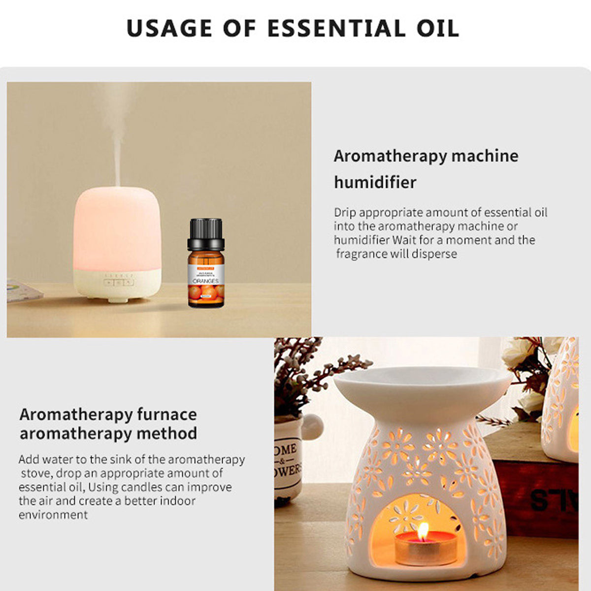 Essential Oil Set 6 Bottles Natural Aromatherapy Oils for Relax and Massage AU