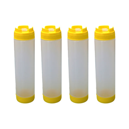 16oz Plastic Sauce Dispenser Bottles Large Capacity Double-ended Squeeze Bottles