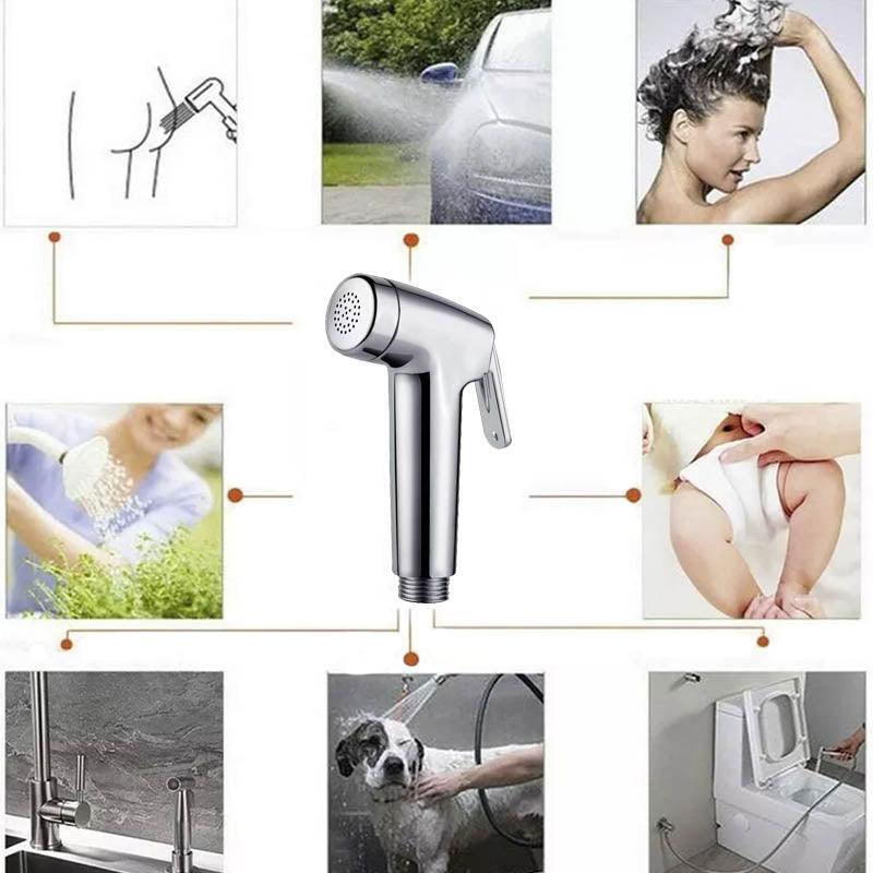 Handheld Shower Head Set with Hose and Bracket – Product View 8