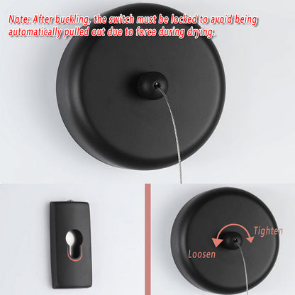 Retractable Clothesline Wall Mounted Black for Bathroom Balcony