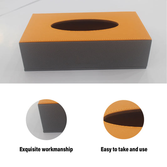 Leather Tissue Box Holder for Hotel Room Home Office