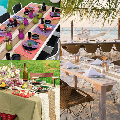 Cotton Linen Table Runner with Knot Tassel Bed End Towel Long Tablecloth Mat  AU