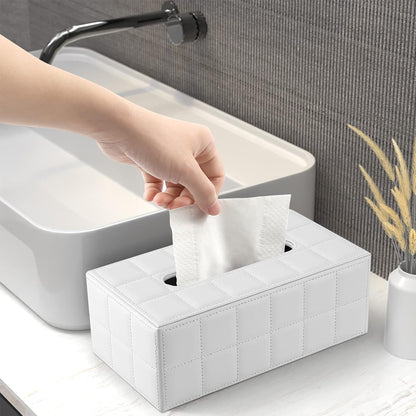 Leather Tissue Box Holder Rectangular Tissue Dispenser for Living Room Home AU