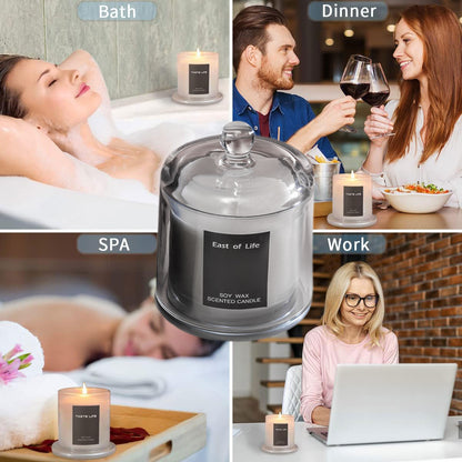 2Pcs Smokeless Glass Aromatherapy Candles Scented Gift Set for Relaxation AU