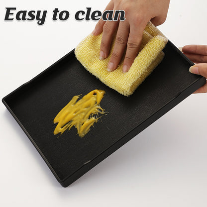 12 Pcs Rectangular Plastic Serving Tray 24x18cm Non-Slip