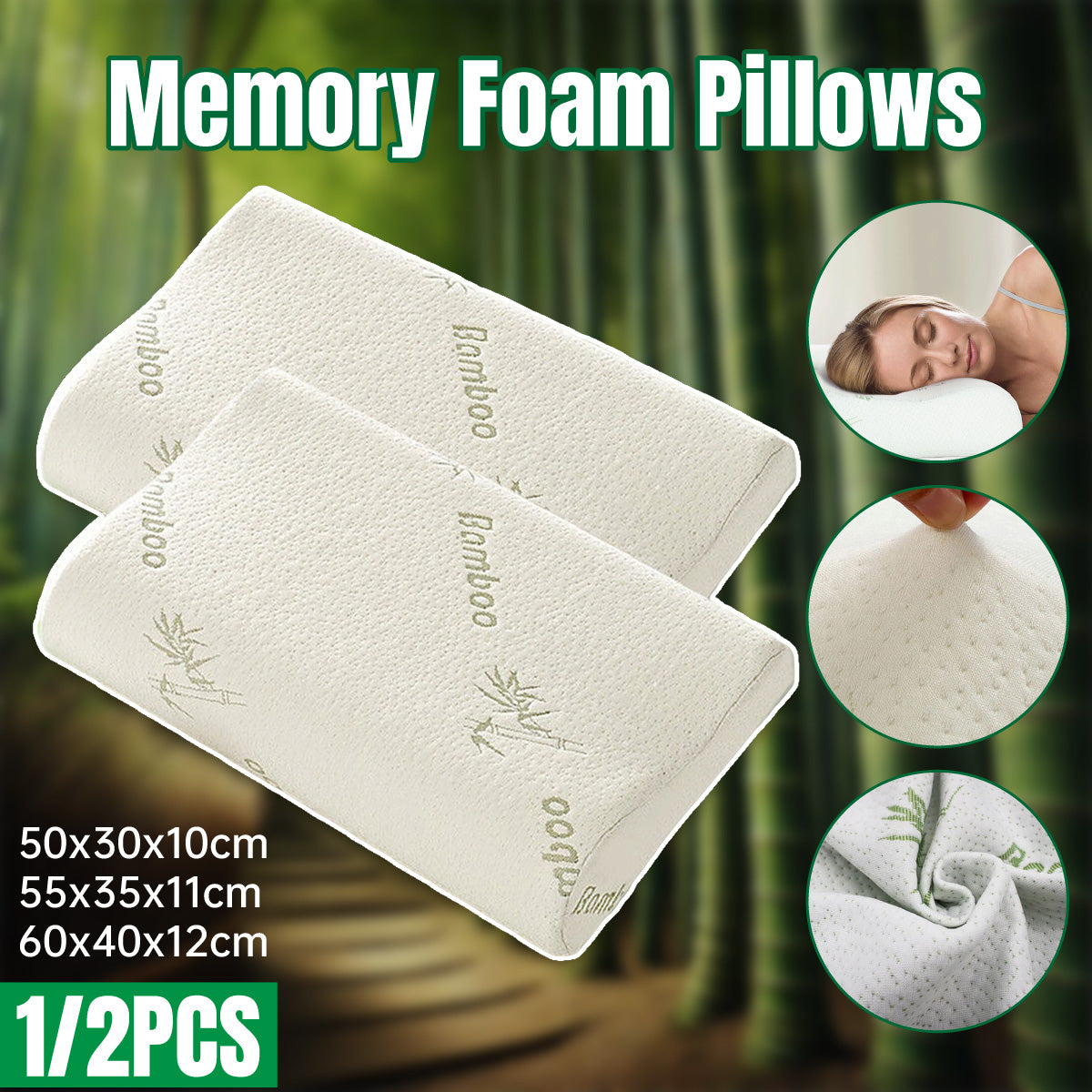 1/2PCS Memory Foam Neck Pillow Wavy Contour Slow Rebound Health Care Pillow AU