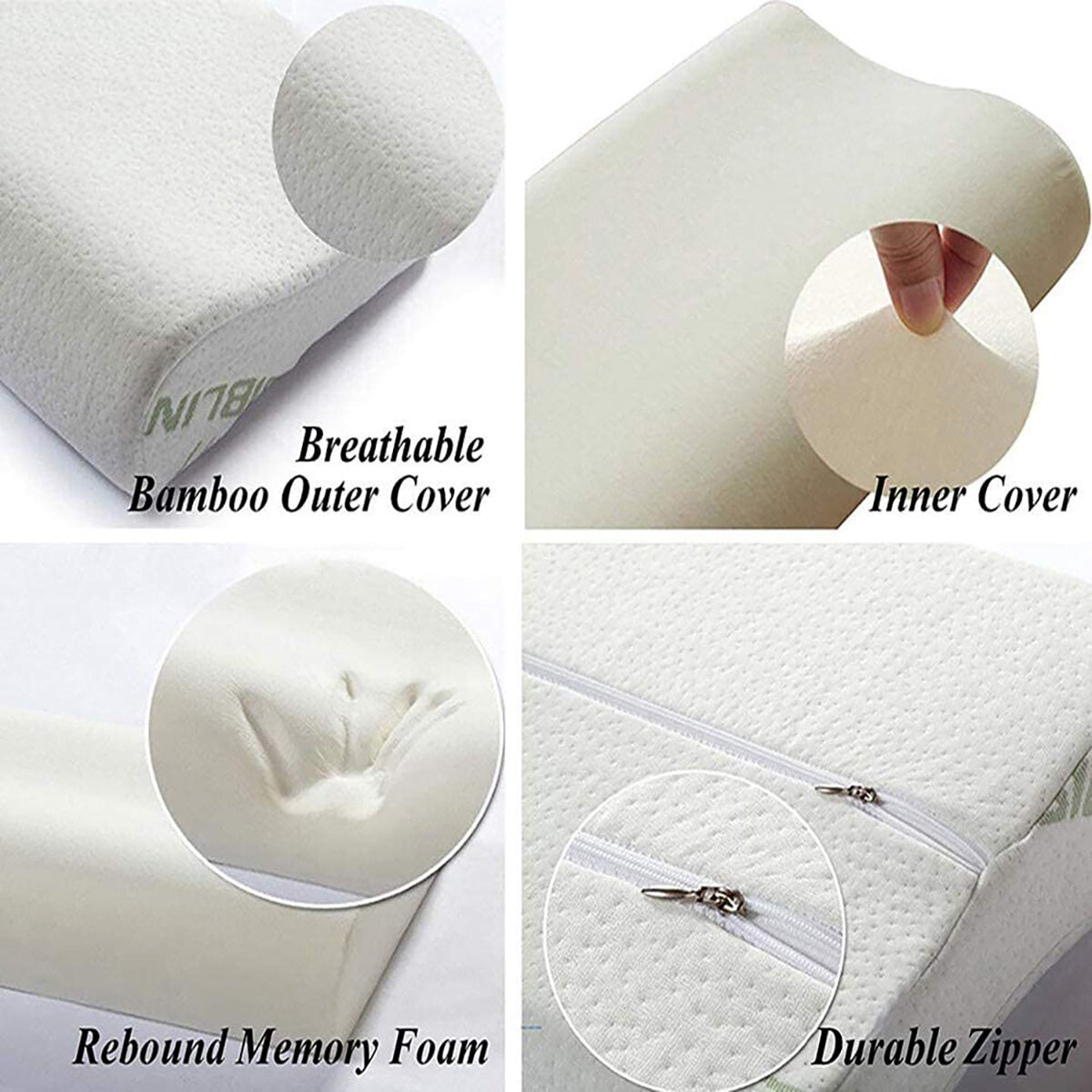 1/2PCS Memory Foam Neck Pillow Wavy Contour Slow Rebound Health Care Pillow AU