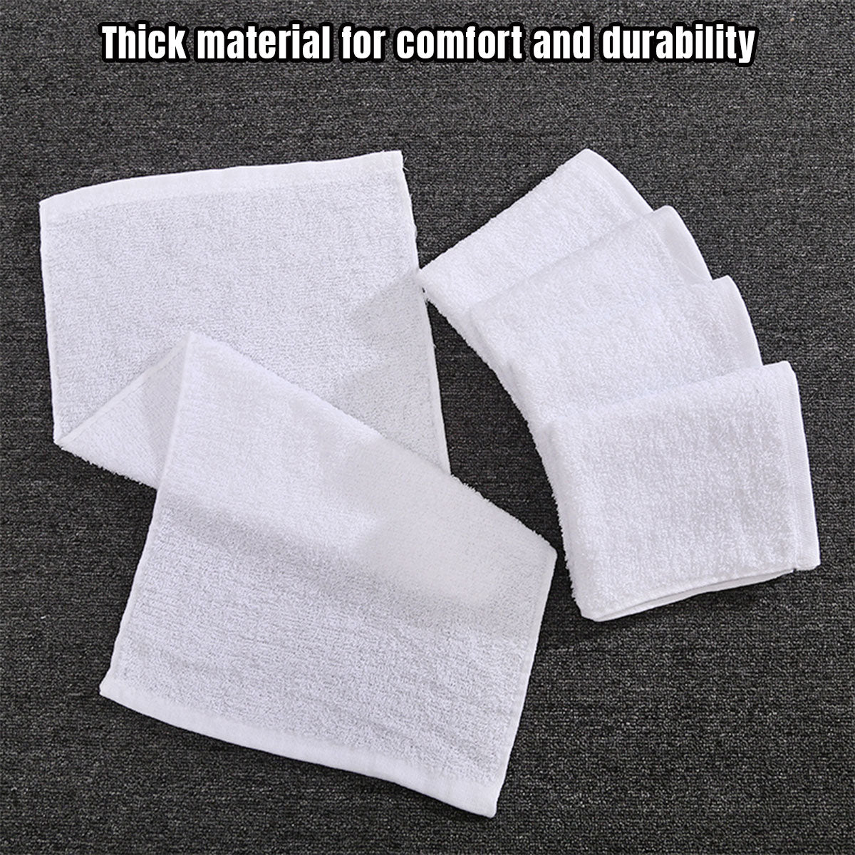 6pcs Absorbent White Cotton Bath Towels for Hotel & Home Use