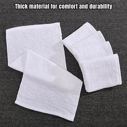 6pcs Absorbent White Cotton Bath Towels for Hotel & Home Use