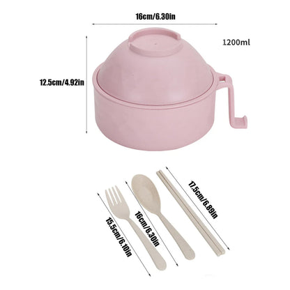 Ramen Bowl Set Microwave Cooker Instant Noodles With Chopsticks 6 PCS