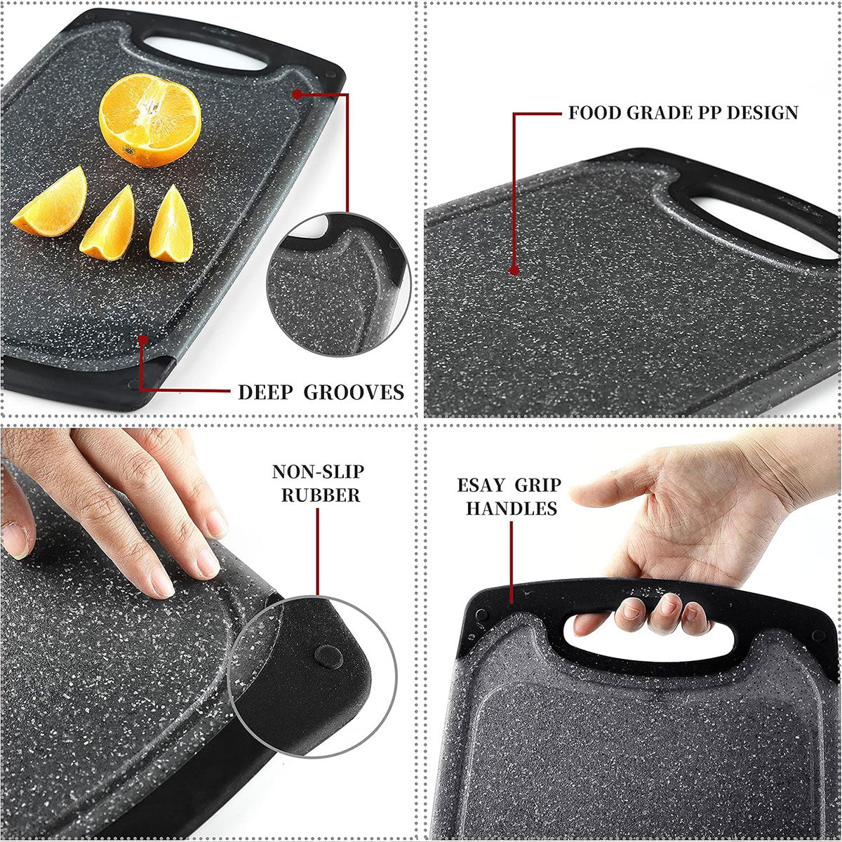 3pcs Wheat Straw Plastic Cutting Board Set Eco-Friendly Chopping Board Kitchen