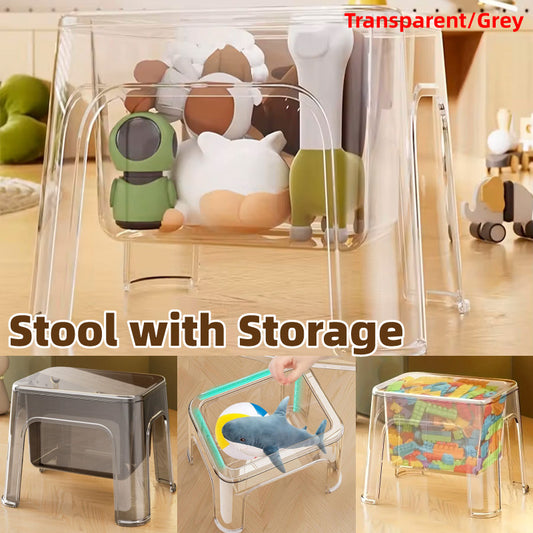 Storable Small Bench Household Storage Stool Plastic Folding Seat for Home AU