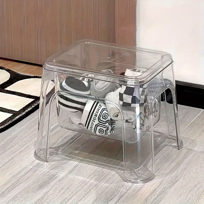 Storable Small Bench Household Storage Stool Plastic Folding Seat for Home AU