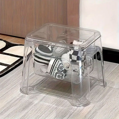 Storable Small Bench Household Storage Stool Plastic Folding Seat for Home AU