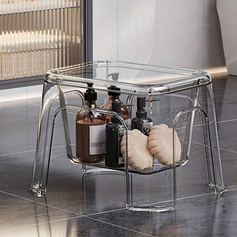 Storable Small Bench Household Storage Stool Plastic Folding Seat for Home AU