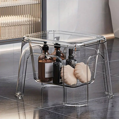 Storable Small Bench Household Storage Stool Plastic Folding Seat for Home AU