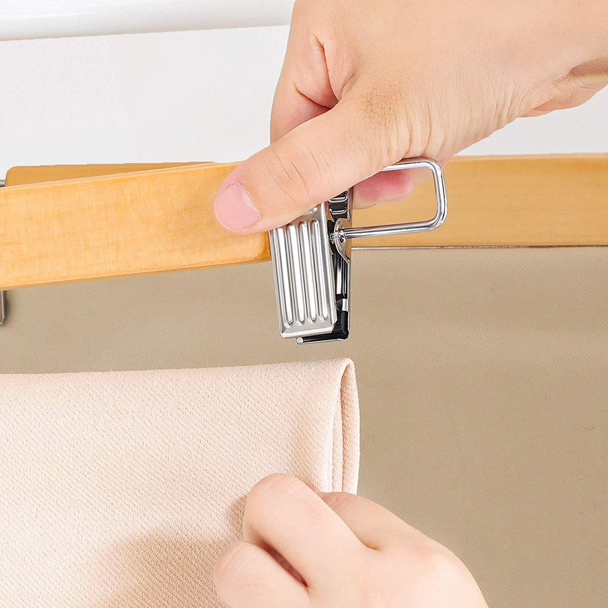 10pcs Multifunctional Trouser Hanger with Clips Skirt Pants Clip Hangers Home