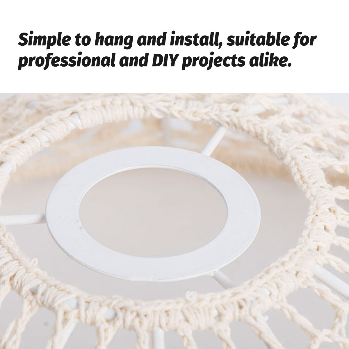 Bohemian Cotton Rope Woven Lampshade for Ceiling Pendant 30cm