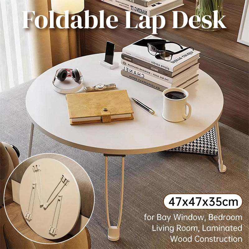 Small Foldable Computer Desk Portable Bed Table Round Home Office Laptop Stand