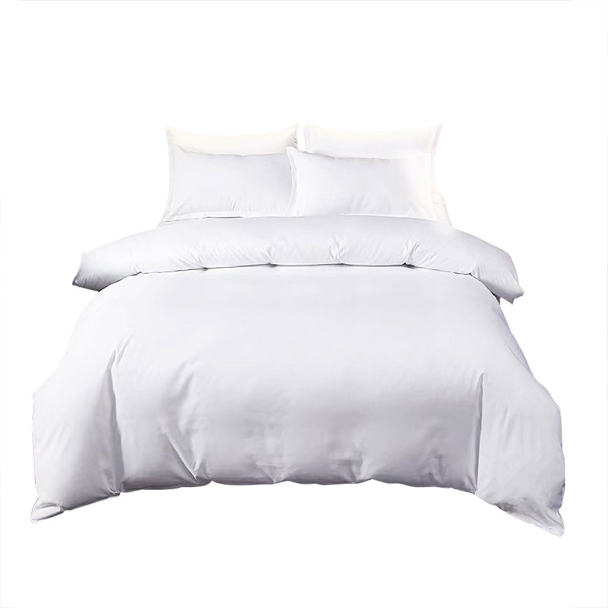 Hotel Quality White Duvet Cover Soft Fabric Bedding Set
